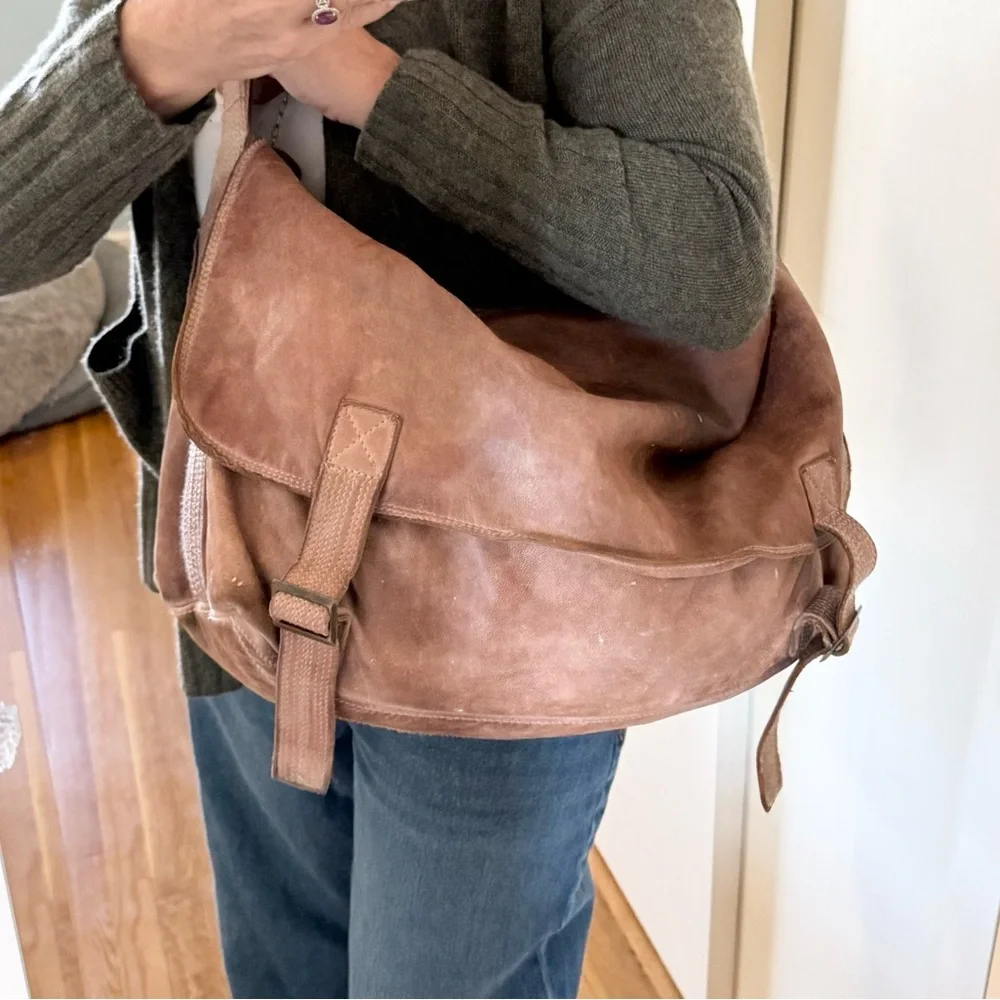 Blur Vintage Brown Leather Messenger Bag